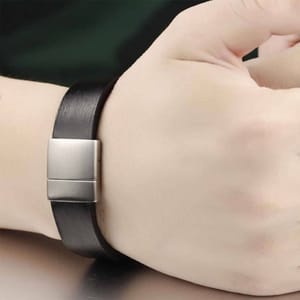 Simple Elegant Leather Bracelet with Magnetic Closure