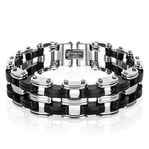 Stainless Steel and Rubber Bracelet