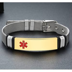 Stainless Steel Mesh Engravable Medical ID Bracelet