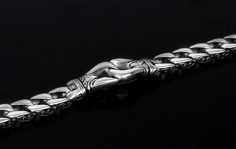 Men’s Curb Link Bracelet with Totem Motif