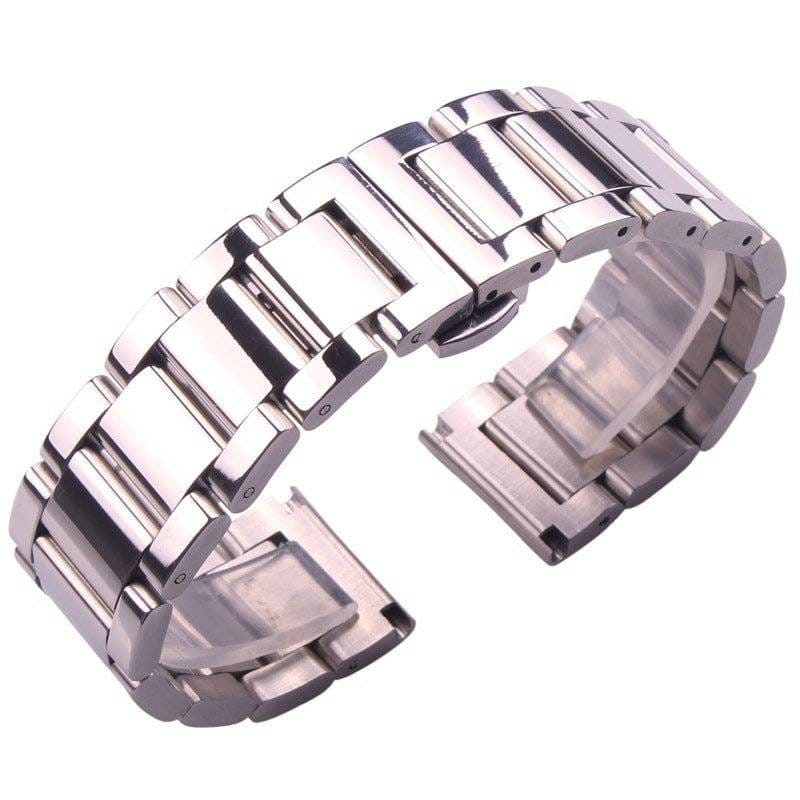 Black) Watch Band Polishing Tight Fit 2 In 1 Exquisite Stainless Steel