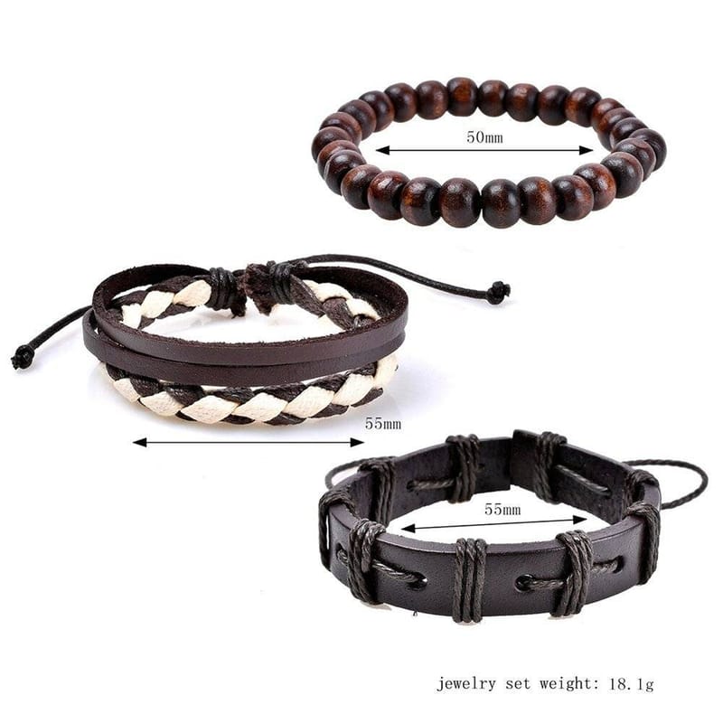 3-Piece Bracelet Set with String Elements