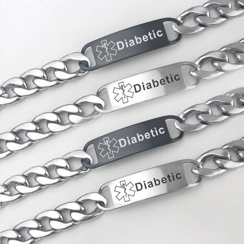 Cuban Link Chain Diabetic Medical ID Bracelet