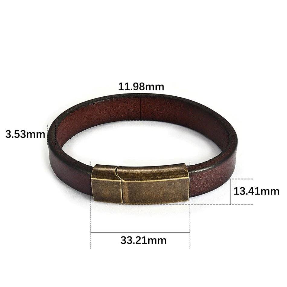 Simple Leather Bracelet for Men with Magnetic Clasp