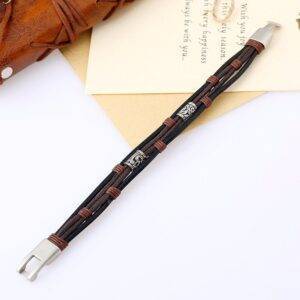 Leather String Bracelet with Easy Hook Clasp