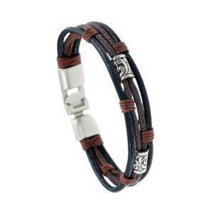 Leather String Bracelet with Easy Hook Clasp