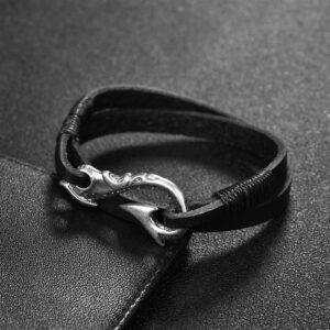 Fish Hook Leather Bracelet