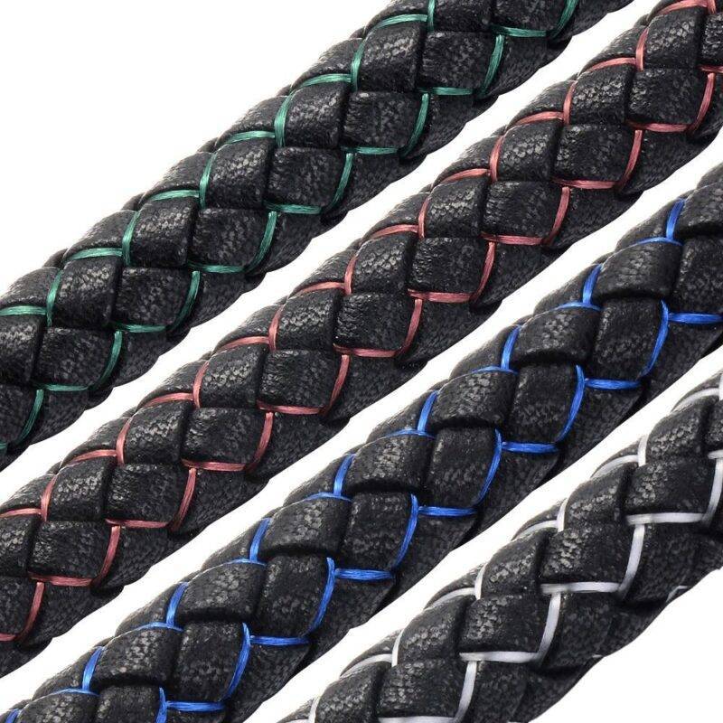 Men’s Black Leather Braided Bracelet