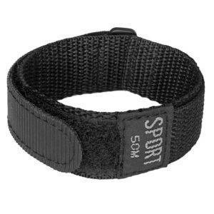 Rugged Velcro NATO Strap Band Color: Black - Plastic Loop Band Width: 22mm