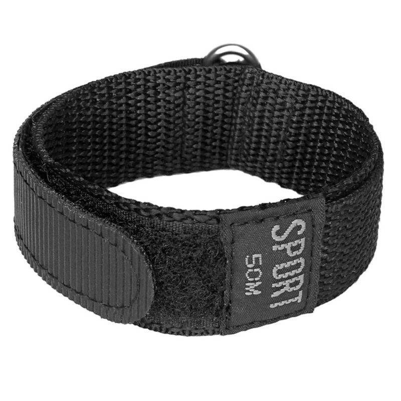 Rugged Velcro NATO Strap Band Color: Black - Steel Loop Band Width: 22mm