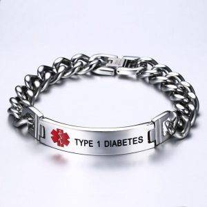 Engraved Stainless Steel Type 1 Diabetes Bracelet