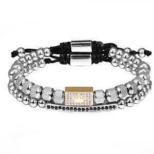 Stainless Steel Beads Bracelet Set
