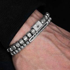 Stainless Steel Beads Bracelet Set