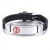 Silicone Medical ID Bracelet with Pin Buckle