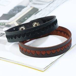 Embroidered Leather Bracelet 