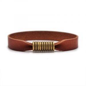 Simple Leather Bracelet with Magnetic Clasp