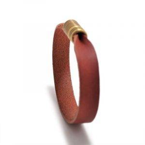 Simple Leather Bracelet with Magnetic Clasp 