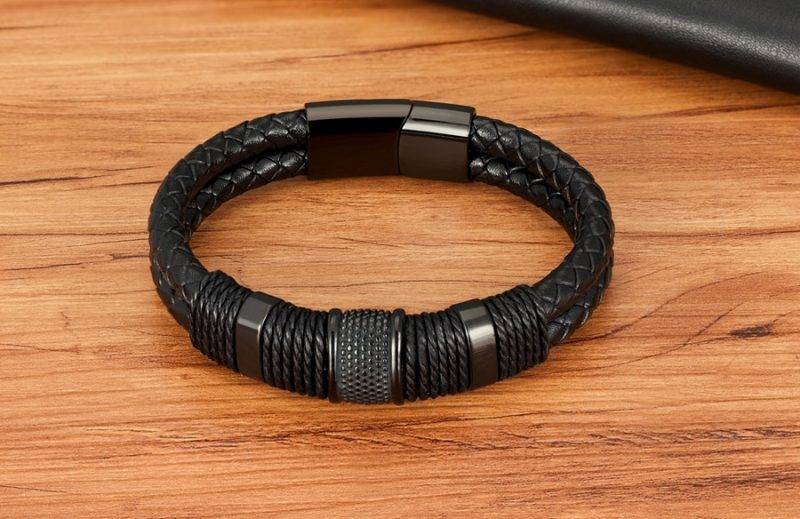 Double Layer Leather Rope Bracelet