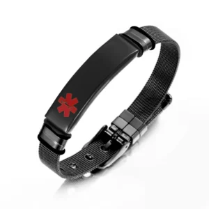 Stainless Steel Mesh Engravable Medical ID Bracelet 18 Stainless Steel Mesh Engravable Medical ID Bracelet