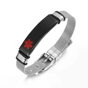 Stainless Steel Mesh Engravable Medical ID Bracelet 21 Stainless Steel Mesh Engravable Medical ID Bracelet