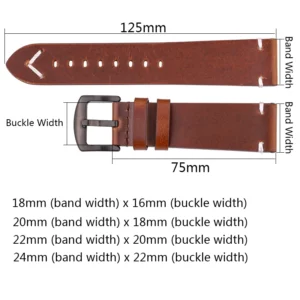 Oil Wax Leather Watch Band